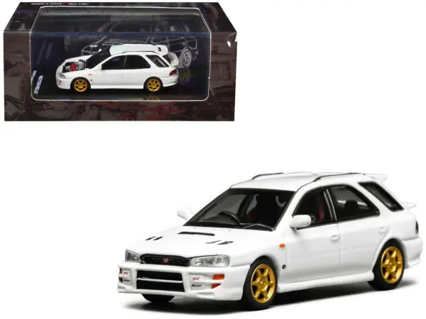 Subaru Impreza WRX STi Wagon Version VI RHD (Right Hand Drive) Pure White 1/64 Diecast Model Car by MotorHelix #1