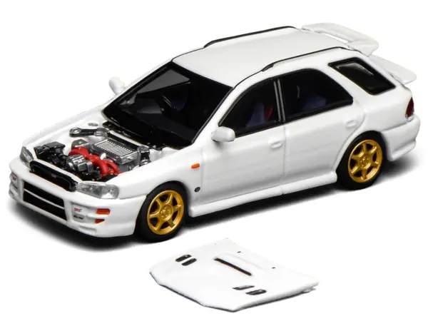 Subaru Impreza WRX STi Wagon Version VI RHD (Right Hand Drive) Pure White 1/64 Diecast Model Car by MotorHelix #2