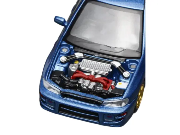 Subaru Impreza WRX STi Wagon Version VI RHD (Right Hand Drive) Blue Metallic 1/64 Diecast Model Car by MotorHelix #3