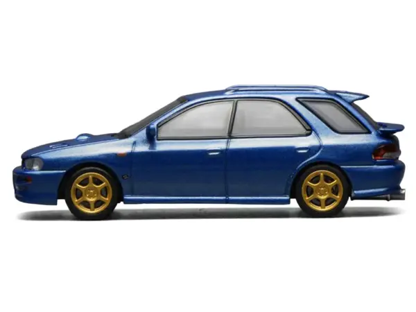 Subaru Impreza WRX STi Wagon Version VI RHD (Right Hand Drive) Blue Metallic 1/64 Diecast Model Car by MotorHelix #4