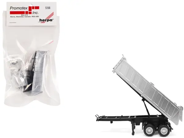 26ft Gravel Trailer Silver 1/87 (HO) Plastic Model by Promotex #1