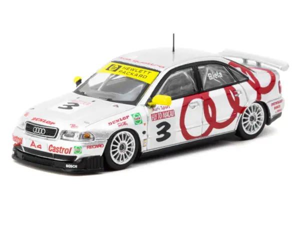 Audi A4 Quattro #3 Frank Biela Winner "Macau Guia Race" (1996) "Hobby64" Series 1/64 Diecast Model Car by Tarmac Works #2