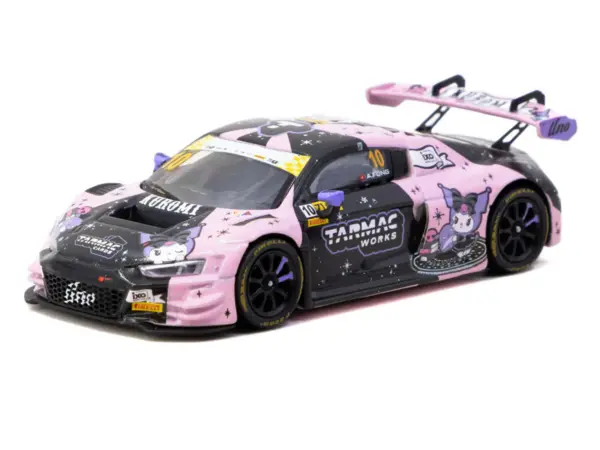 Audi R8 LMS GT3 evo II #10 Adderly Fong "Uno Racing Team - Kuromi" "Macau GT Cup - FIA GT World Cup" (2024) with  Collectible Tarmac Cards "Hobby64" Series 1/64 Diecast Model Car by Tarmac Works #2