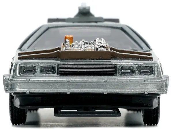 DeLorean DMC (Time Machine) Brushed Metal "Back to the Future Part III" (1990) Movie "Hollywood Rides" Series 1/32 Diecast Model Car by Jada #4