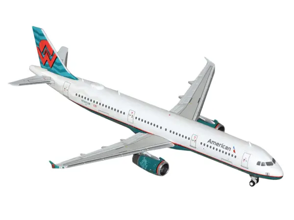 Airbus A321 Commercial Aircraft "American Airlines - America West Heritage Jet" (N580UW) White with Tail Graphics 1/400 Diecast Model Airplane by GeminiJets #2