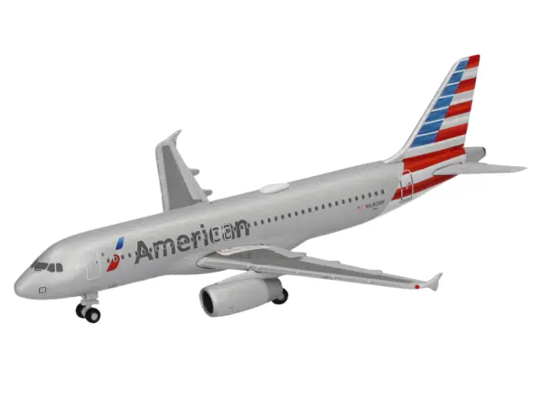 Airbus A320 Commercial Aircraft "American Airlines" (N680AW) Silver with Blue and Red Tail 1/500 Diecast Model Airplane by Herpa #2