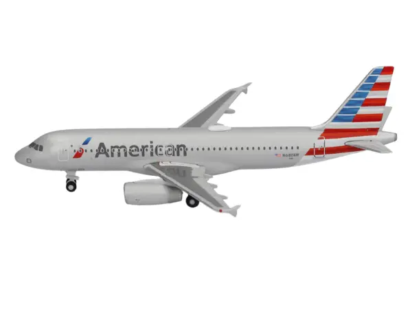 Airbus A320 Commercial Aircraft "American Airlines" (N680AW) Silver with Blue and Red Tail 1/500 Diecast Model Airplane by Herpa #4