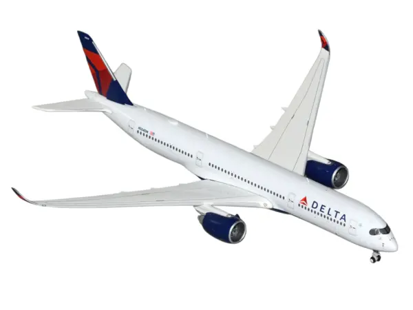 Airbus A350-900 Commercial Aircraft "Delta Air Lines" (N504DN) White with Blue and Red Tail 1/400 Diecast Model Airplane by GeminiJets #2