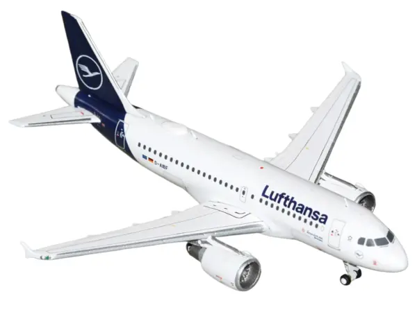 Airbus A319-100 Commercial Aircraft "Lufthansa" (D-AIBF) White with Dark Blue Tail 1/400 Diecast Model Airplane by GeminiJets #2