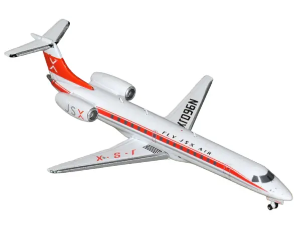 Embraer ERJ-145 Commercial Aircraft "JSX" (N960JX) White with Red Stripes and Tail 1/400 Diecast Model Airplane by GeminiJets #2