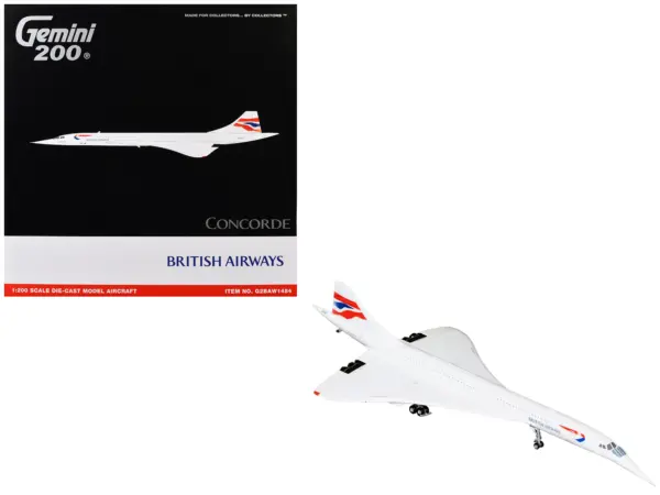 BAe/Aerospatiale Concorde Commercial Aircraft "British Airways" (G-BOAD) White with Tail Stripes "Gemini 200" Series 1/200 Diecast Model by GeminiJets #1