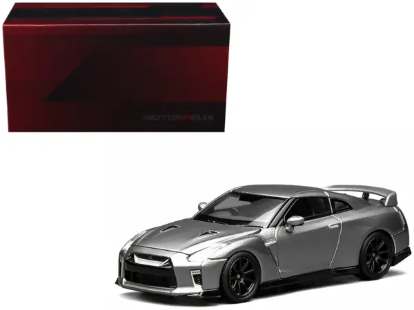 2020 Nissan GT-R (R35) Track Edition Engineered by NISMO RHD (Right Hand Drive) Dark Metal Gray Metallic "Senior 64" Series 1/64 Diecast Model Car by MotorHelix #1