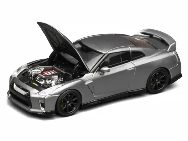 2020 Nissan GT-R (R35) Track Edition Engineered by NISMO RHD (Right Hand Drive) Dark Metal Gray Metallic "Senior 64" Series 1/64 Diecast Model Car by MotorHelix #2