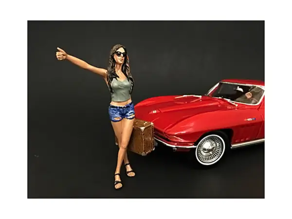 Hitchhiker 2 piece Figurine Set (Green Shirt) for 1/24 Scale Models by American Diorama #2