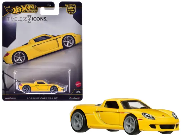 Porsche Carrera GT Yellow "Timeless Icons" Series Diecast Model Car by Hot Wheels #1