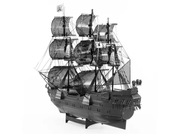 Model Kit Black Pearl Ship Black Version (Moderate Difficulty) Steel Model by Metal Earth #2