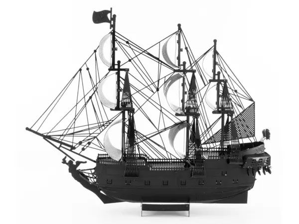 Model Kit Black Pearl Ship Black Version (Moderate Difficulty) Steel Model by Metal Earth #3