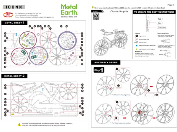 Model Kit Classic Bicycle "Bon Voyage" (Challenging Difficulty) Steel Model by Metal Earth #4