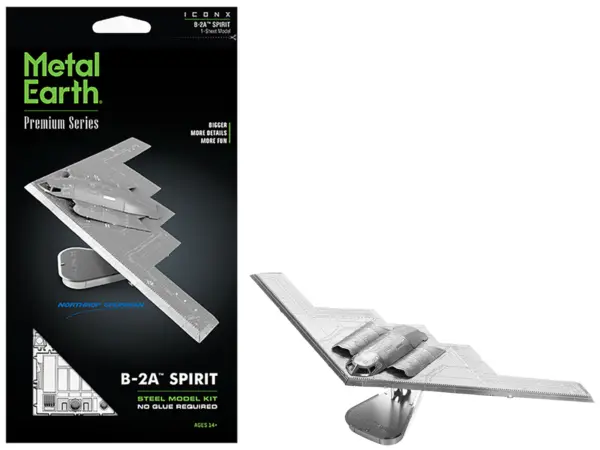 Model Kit Northrop Grumman B-2 Spirit Stealth Bomber Aircraft (Moderate Difficulty) Steel Model by Metal Earth #1