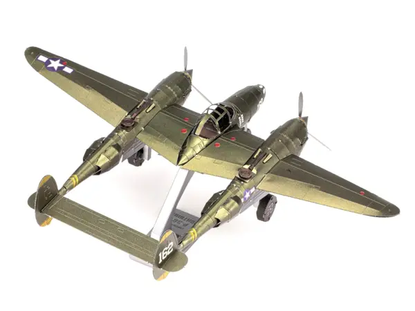 Model Kit Lockheed Martin P-38 Lightning Fighter Aircraft "#162" United States Army Air Forces (Challenging Difficulty) Model by Metal Earth #2
