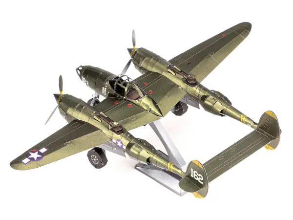 Model Kit Lockheed Martin P-38 Lightning Fighter Aircraft "#162" United States Army Air Forces (Challenging Difficulty) Model by Metal Earth #3