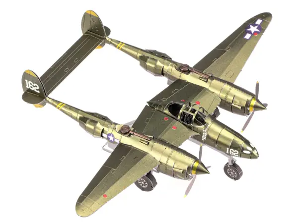 Model Kit Lockheed Martin P-38 Lightning Fighter Aircraft "#162" United States Army Air Forces (Challenging Difficulty) Model by Metal Earth #4