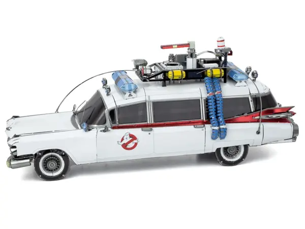 Model Kit Ecto-1 Car White "Ghostbusters" (1984) Movie (Challenging Difficulty) Steel Model by Metal Earth #2