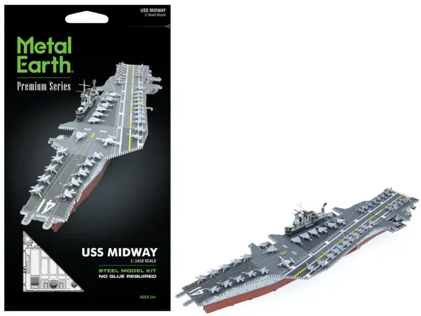 Model Kit USS Midway (CV-41) Aircraft Carrier (Challenging Difficulty) Steel Model by Metal Earth #1