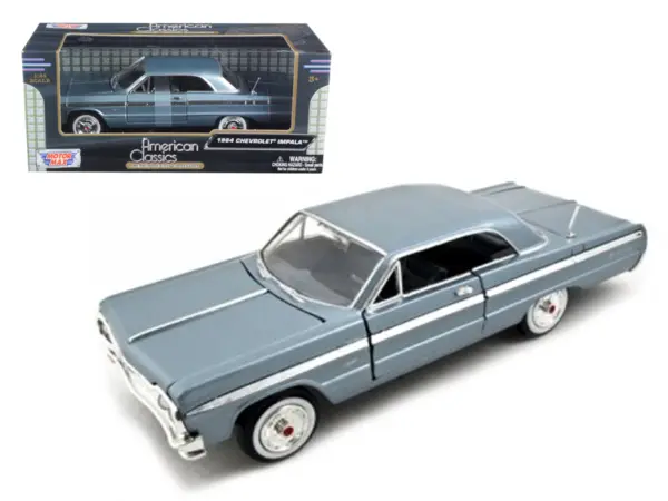 1964 Chevrolet Impala Blue 1/24 Diecast Model Car by Motormax #1