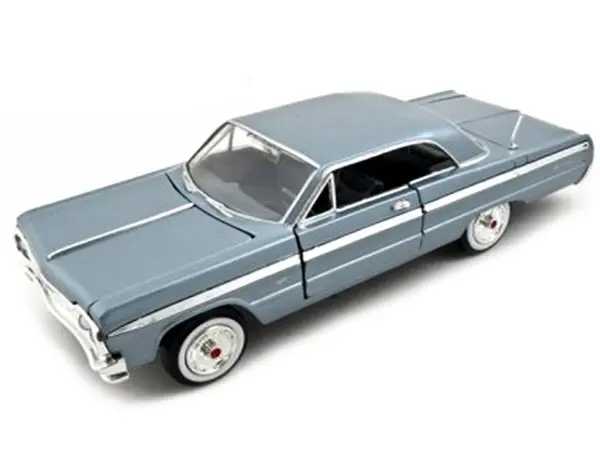 1964 Chevrolet Impala Blue 1/24 Diecast Model Car by Motormax #3