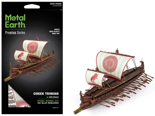 Model Kit Greek Trireme Warship (Expert Difficulty) Steel Model by Metal Earth #1