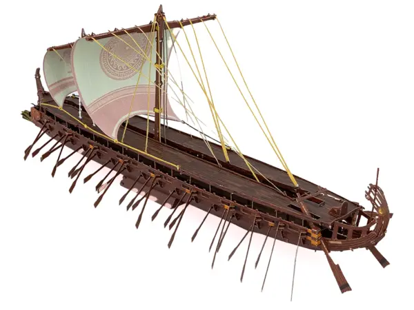 Model Kit Greek Trireme Warship (Expert Difficulty) Steel Model by Metal Earth #3