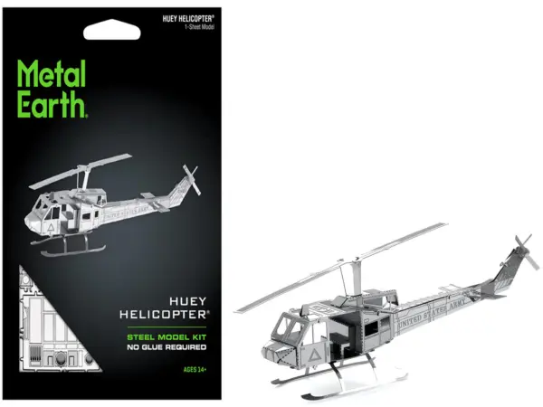 Model Kit Bell UH-1 Iroquois "Huey" Helicopter "United States Army" (Easy Difficulty) Steel Model by Metal Earth #1