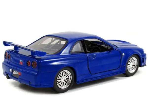 Brian's Nissan Skyline GT-R R34 Blue "Fast & Furious" Movie 1/32 Diecast Car Model by Jada #3