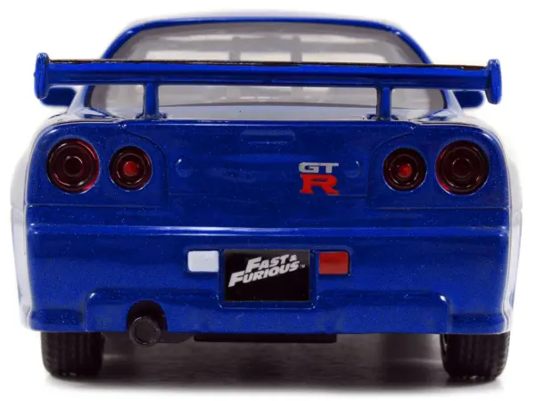 Brian's Nissan Skyline GT-R R34 Blue "Fast & Furious" Movie 1/32 Diecast Car Model by Jada #5