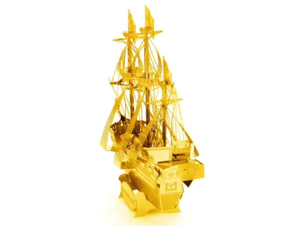 Model Kit Golden Hind Galleon Gold Version (Moderate Difficulty) Steel Model by Metal Earth #3