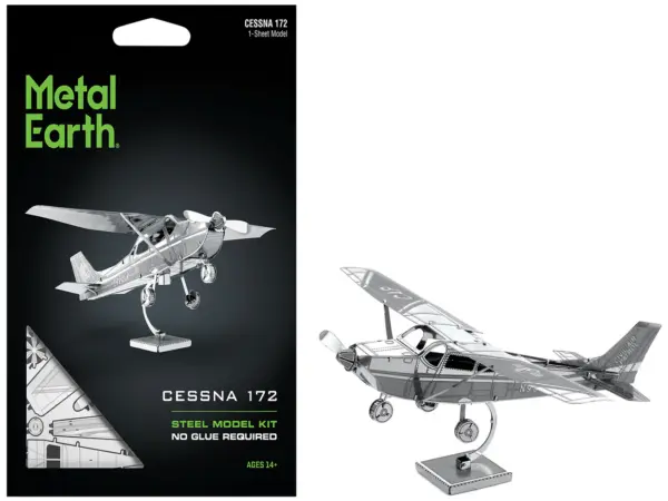 Model Kit Cessna 172 Skyhawk Aircraft (Moderate Difficulty) Steel Model by Metal Earth #1