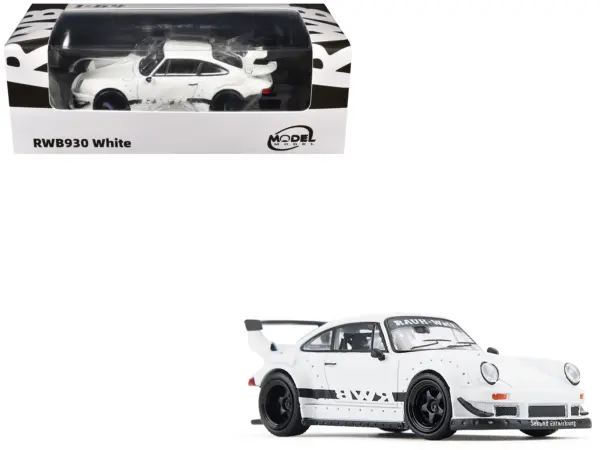 RWB 930 Matt White with Black Stripes 1/64 Diecast Model Car by Model Model #1