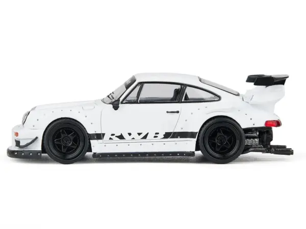 RWB 930 Matt White with Black Stripes 1/64 Diecast Model Car by Model Model #2