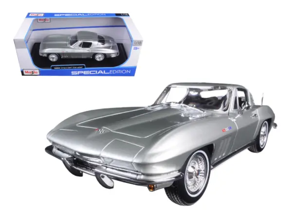 1965 Chevrolet Corvette Silver "Special Edition" 1/18 Diecast Model Car by Maisto #1