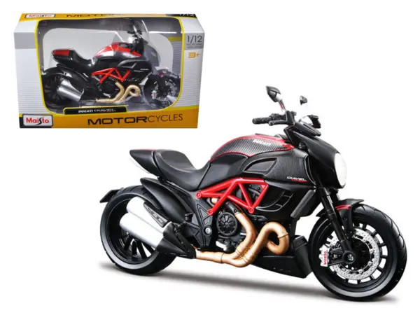Ducati Diavel Red and Carbon 1/12 Diecast Motorcycle Model by Maisto #1