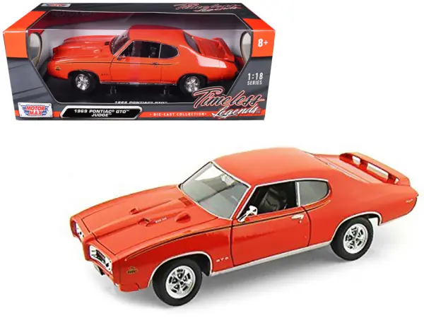 1969 Pontiac GTO Judge Orange 1/18 Diecast Model Car by Motormax #1