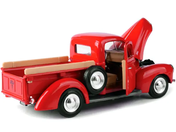 1940 Ford Pickup Truck Red 1/24 Diecast Model Car by Motormax #3