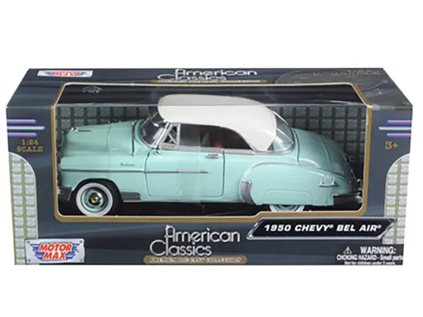 1950 Chevrolet Bel Air Green with Cream Top 1/24 Diecast Model Car by Motormax #3