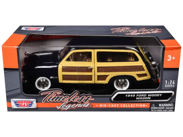 1949 Ford Woody Wagon Dark Blue 1/24 Diecast Model Car by Motormax #3