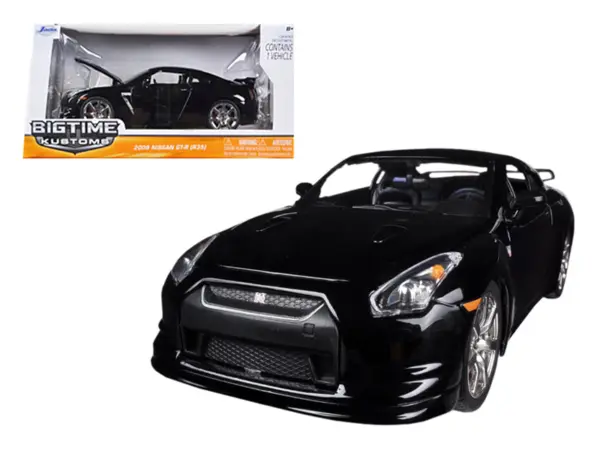 2009 Nissan GT-R R35 Black 1/24 Diecast Car Model by Jada #1