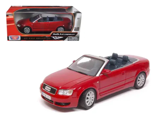 Audi A4 Red Convertible 1/18 Diecast Model Car by Motormax #1