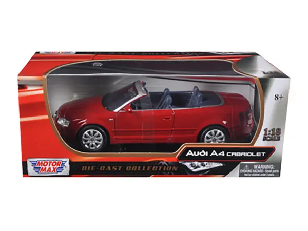 Audi A4 Red Convertible 1/18 Diecast Model Car by Motormax #3