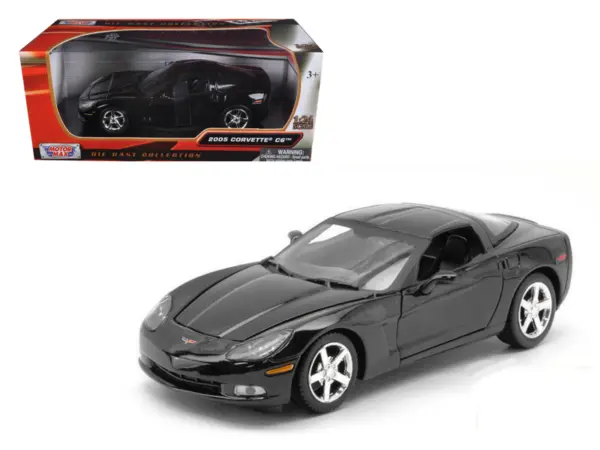 2005 Chevrolet Corvette C6 Coupe Black 1/24 Diecast Model Car by Motormax #1