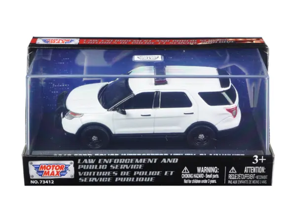 2015 Ford Police Interceptor Utility Plain White 1/43 Diecast Model Car by Motormax #1